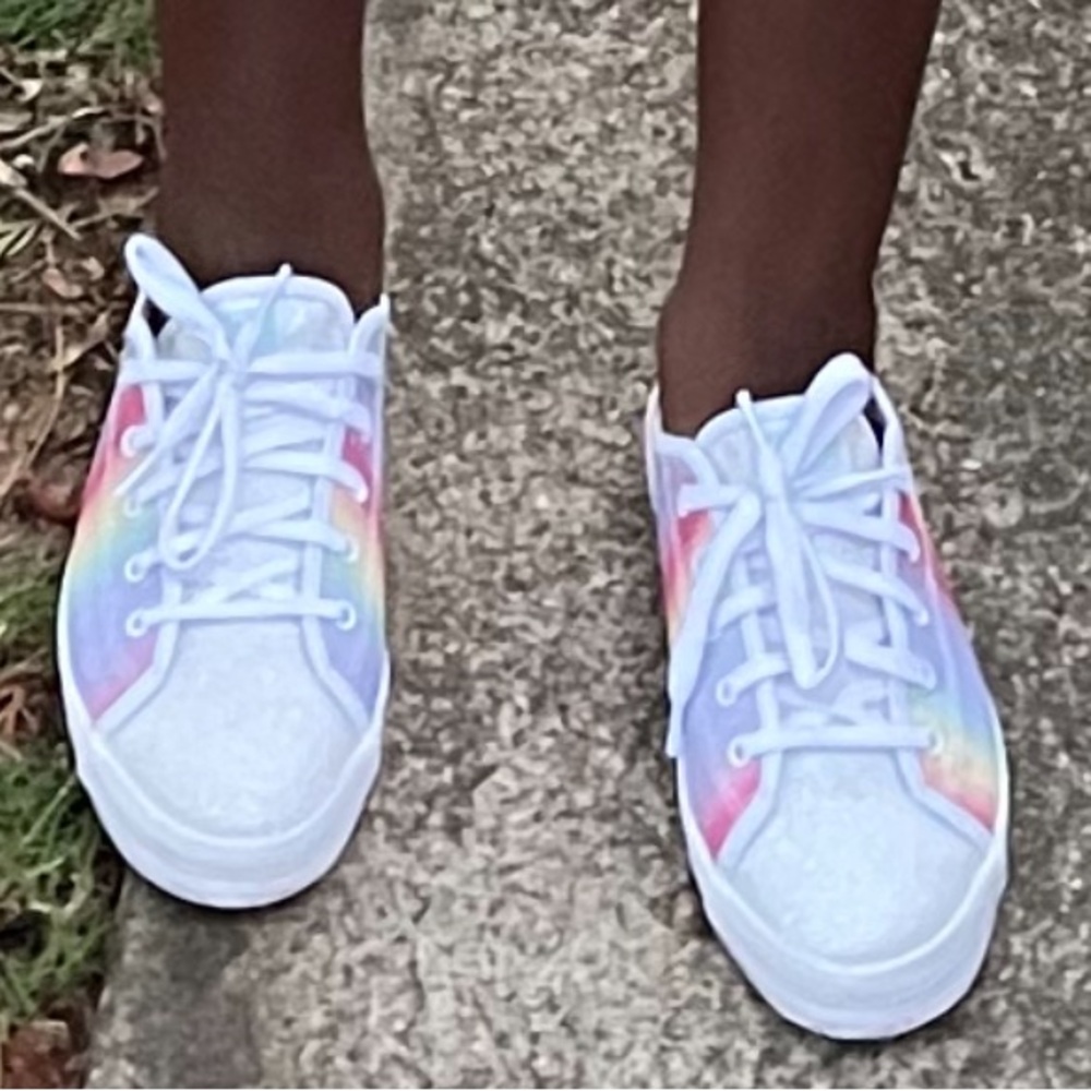 Rainbow little girls Keds size 3